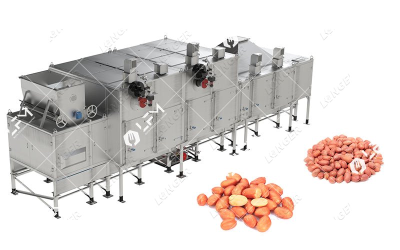 Gas Heating Peanut Roaster Cooling Machine for Industrial Use 200KG/H
